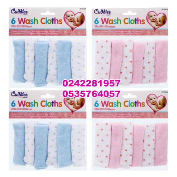 6 Wash Cloths